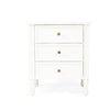 BEDSIDE TABLE | Hamptons 3 drawer white gloss by Cranmore Home & Co.