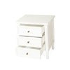 BEDSIDE TABLE | Hamptons 3 drawer white gloss by Cranmore Home & Co.