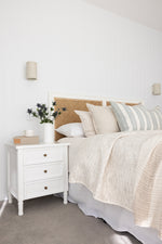 BEDSIDE TABLE | Hamptons 3 drawer weathered oak by Cranmore Home & Co.