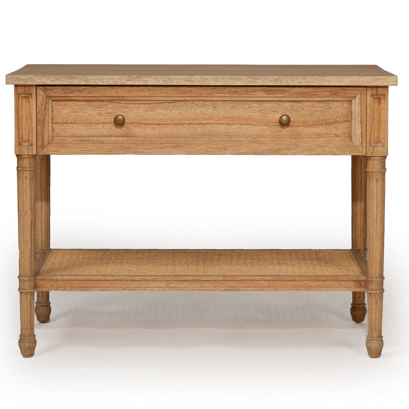 BEDSIDE TABLE | Cane (wide) weathered oak by Cranmore Home & Co.