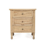 BEDSIDE TABLE | Hamptons 3 drawer weathered oak by Cranmore Home & Co.