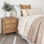 BEDSIDE TABLE | Hamptons 3 drawer weathered oak by Cranmore Home & Co.