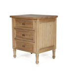 BEDSIDE TABLE | Hamptons 3 drawer white gloss by Cranmore Home & Co.