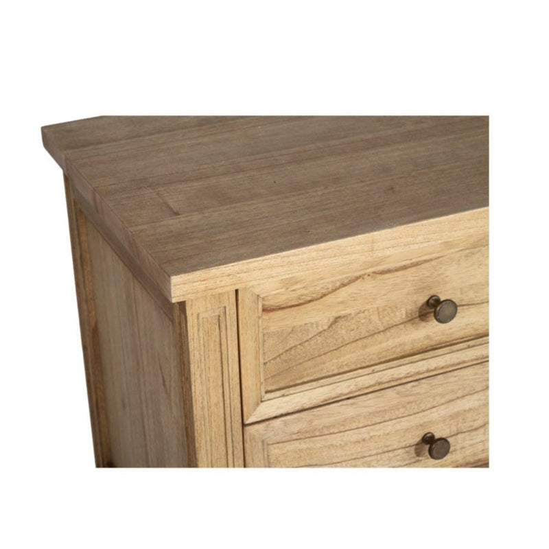 BEDSIDE TABLE | Hamptons 3 drawer white gloss by Cranmore Home & Co.