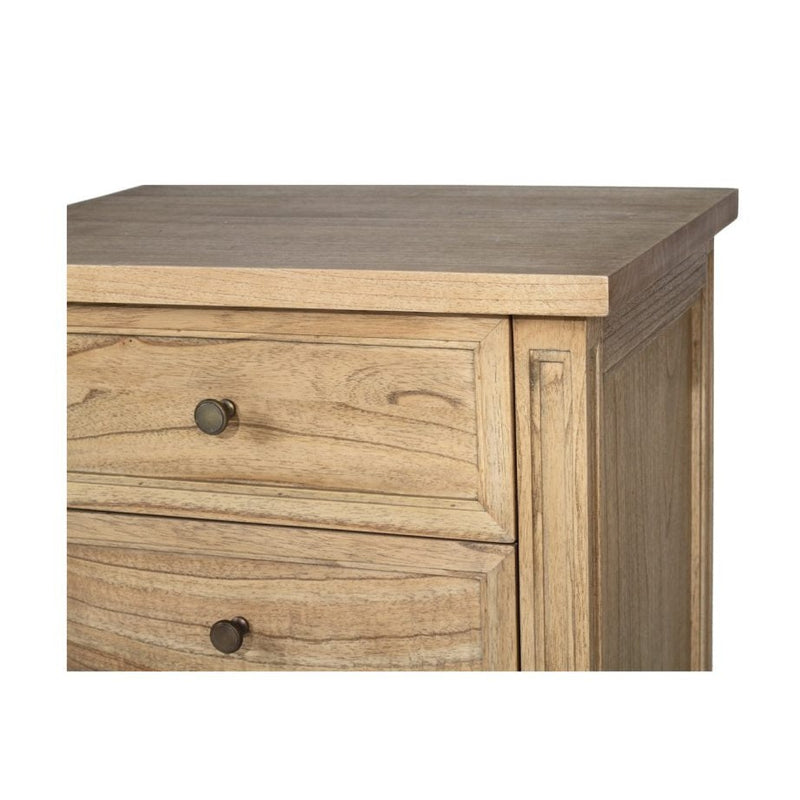 BEDSIDE TABLE | Hamptons 3 drawer weathered oak by Cranmore Home & Co.