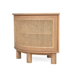 BEDSIDE TABLE | Curved Rattan Left and Right Pair