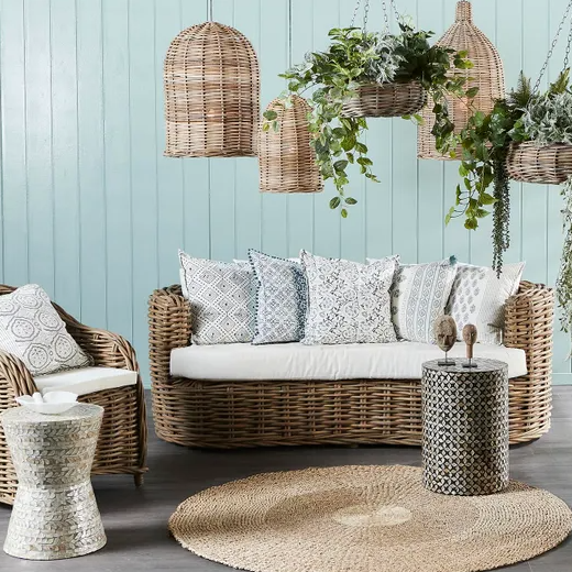 Outdoor wicker online pendant