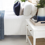 BEDSIDE TABLE | Cane (wide) white by Cranmore Home & Co.