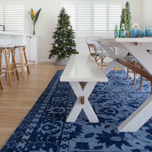 BENCH SEAT | White Cross Leg by Cranmore Home & Co.