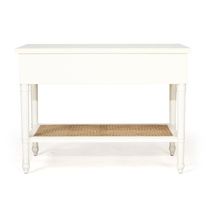 BEDSIDE TABLE | Cane (wide) white by Cranmore Home & Co.