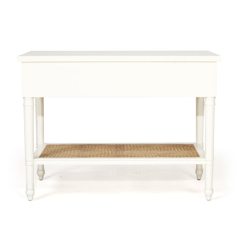 BEDSIDE TABLE | Cane (wide) white by Cranmore Home & Co.