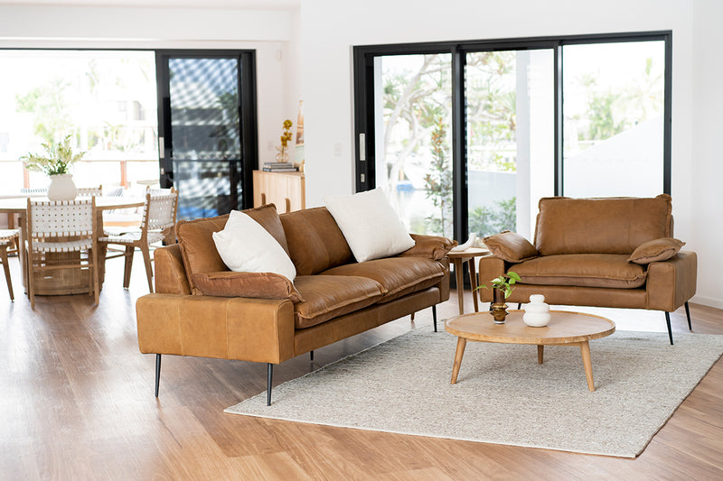 SOFA | 3 seater Vintage Brown Leather by Cranmore Home & Co.