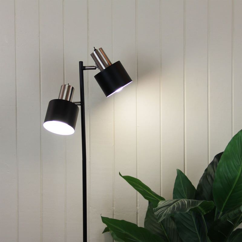 FLOOR LAMP | Ari Twin Chrome by Oriel Lighting