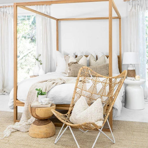 BED | Four Poster Bed in Natural by Uniqwa