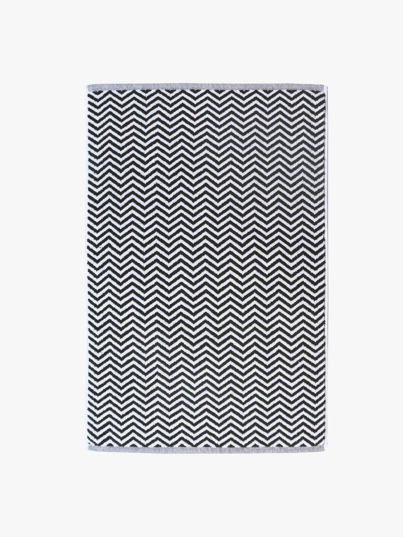 BATH TOWEL | Herringbone Black & White by L & M Home