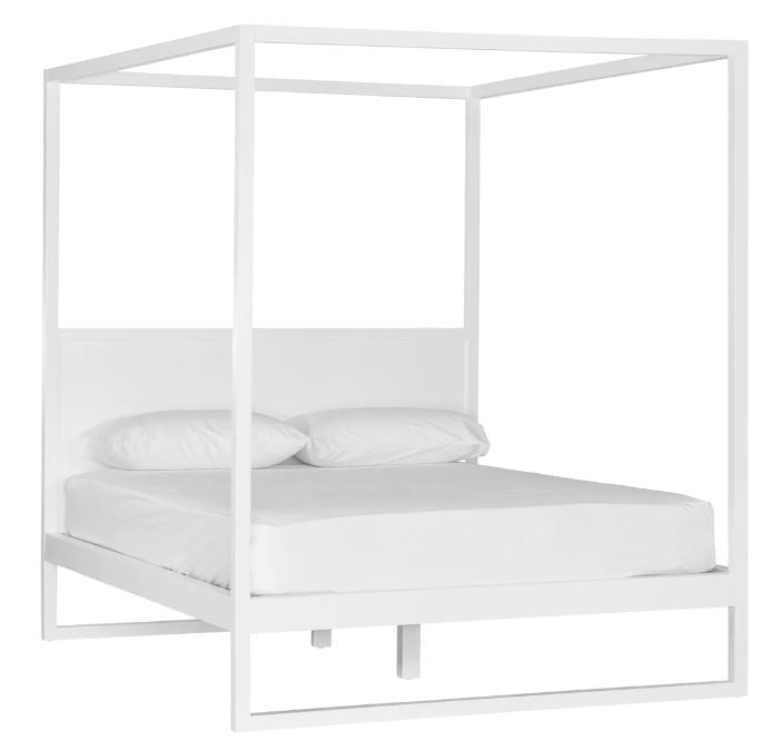 BED | Four Poster Bed in White by Uniqwa